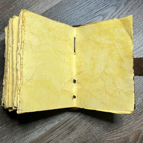 Hand Crafted OOAK Unique Leather Vintage Journal with Antique Deckle Edge Paper - Picture 11 of 12